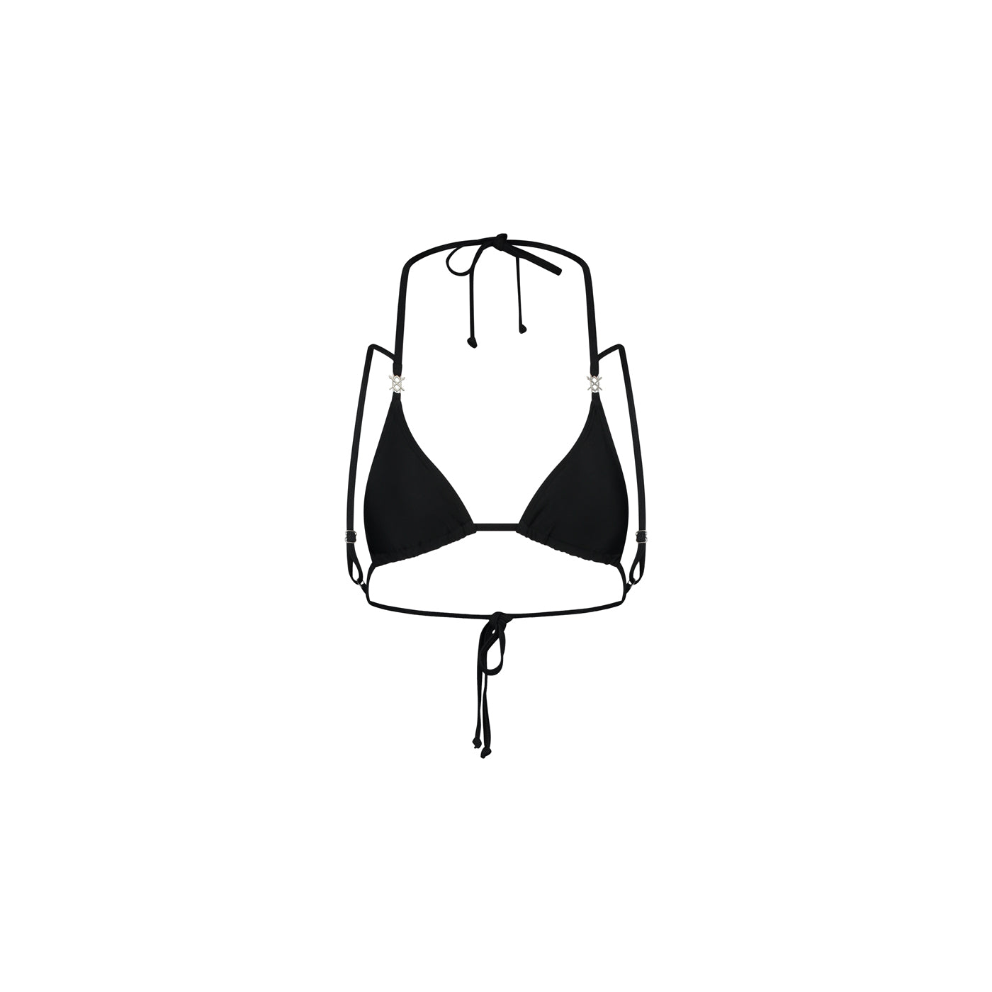Black Metal Shield Bikini Top