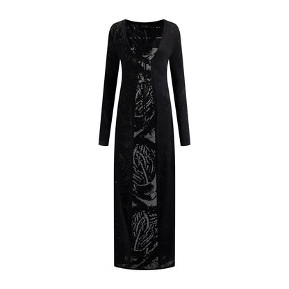 Black Braided Long Cardigan