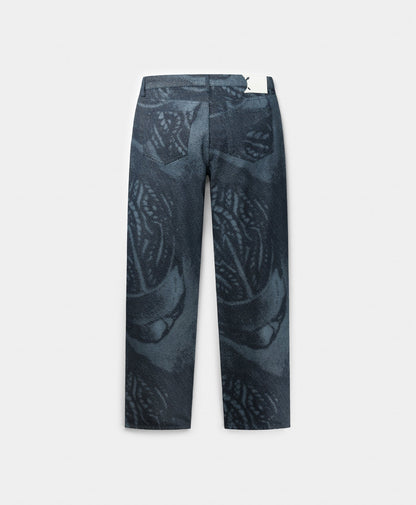 Mid Blue Denim Braids Jeans