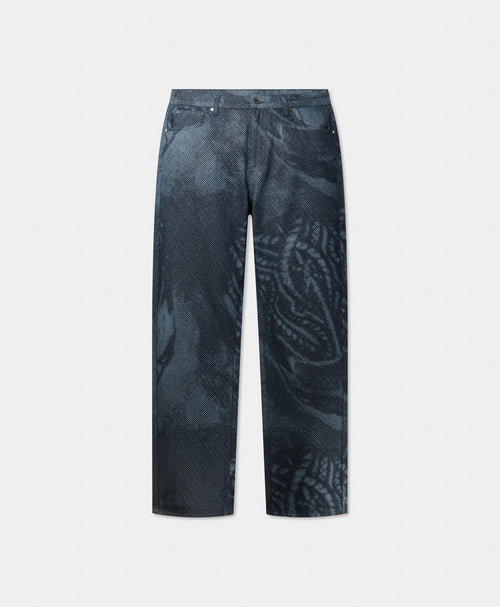 Mid Blue Denim Braids Jeans
