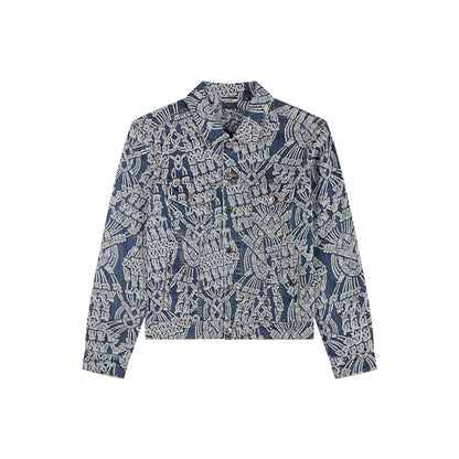 Dark Blue Denim Macrame Jacket