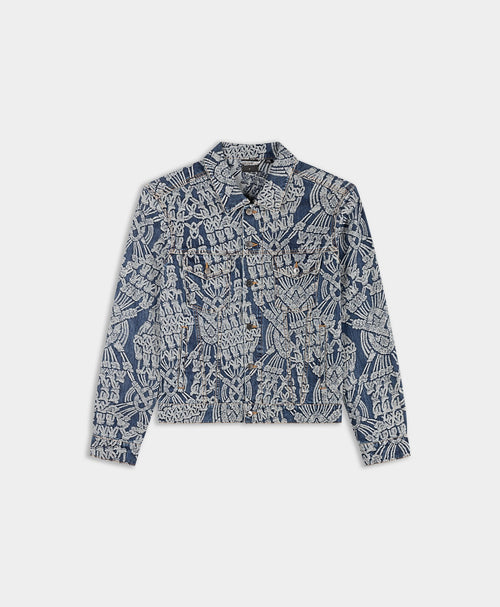 Dark Blue Denim Macrame Jacket