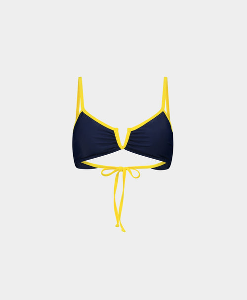 Blue Contrast Bikini Top