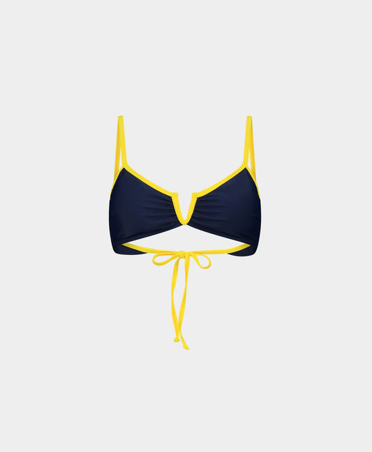 Blue Contrast Bikini Top