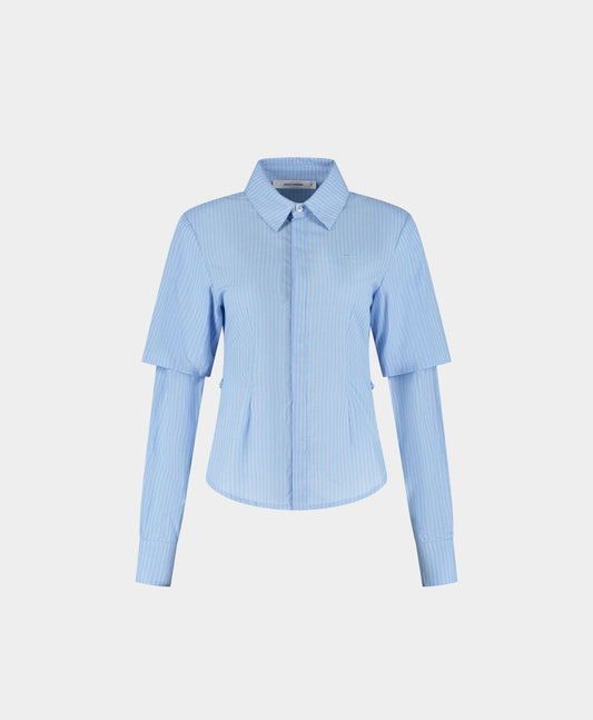 Blue Stripe Fitted Shirt