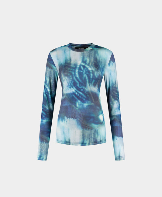 Blue Fitted Braid Longsleeve