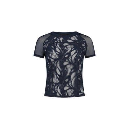 Maritime Blue Lace Top