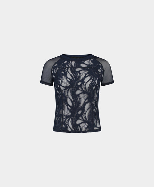 Maritime Blue Lace Top