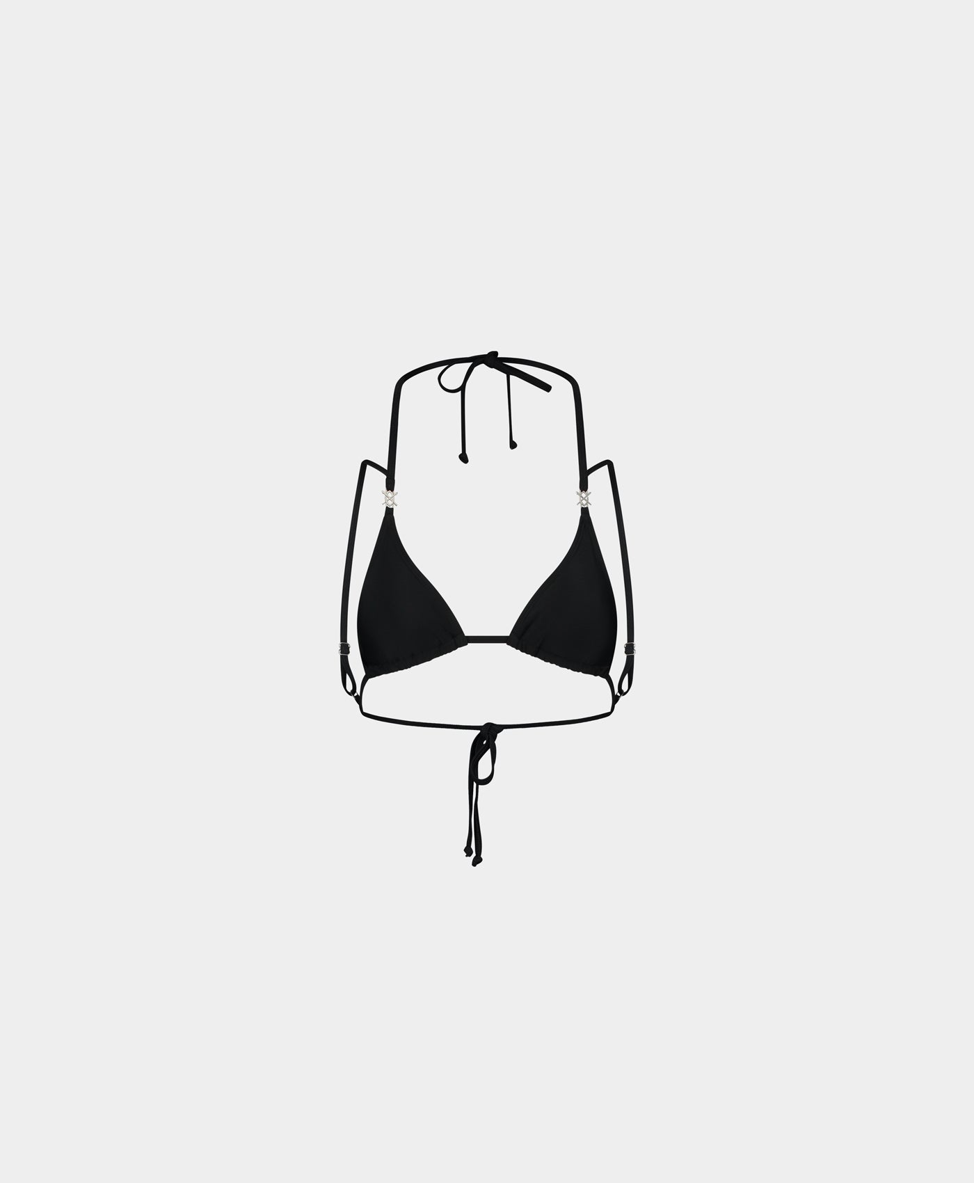Black Metal Shield Bikini Top