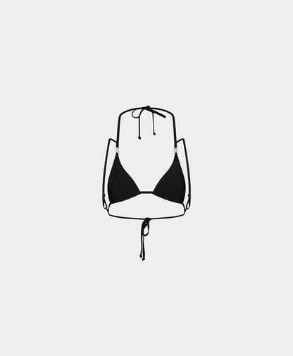 Black Metal Shield Bikini Top