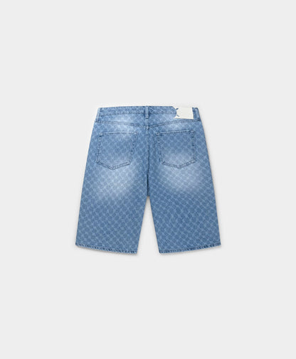Blue Monogram Denim Shorts