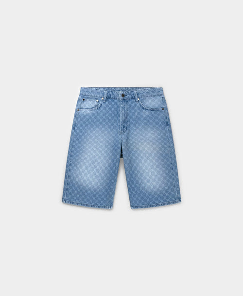 Blue Monogram Denim Shorts