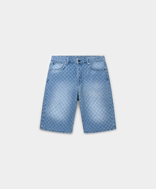 Blue Monogram Denim Shorts
