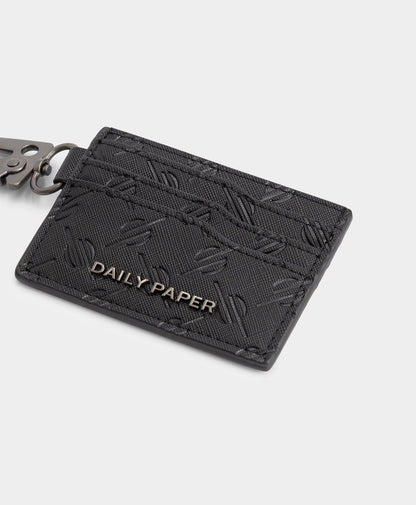 Black EMB Monogram Necard Keychain