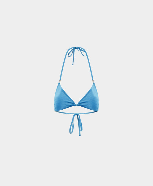 Blue Velvet Bikini Top