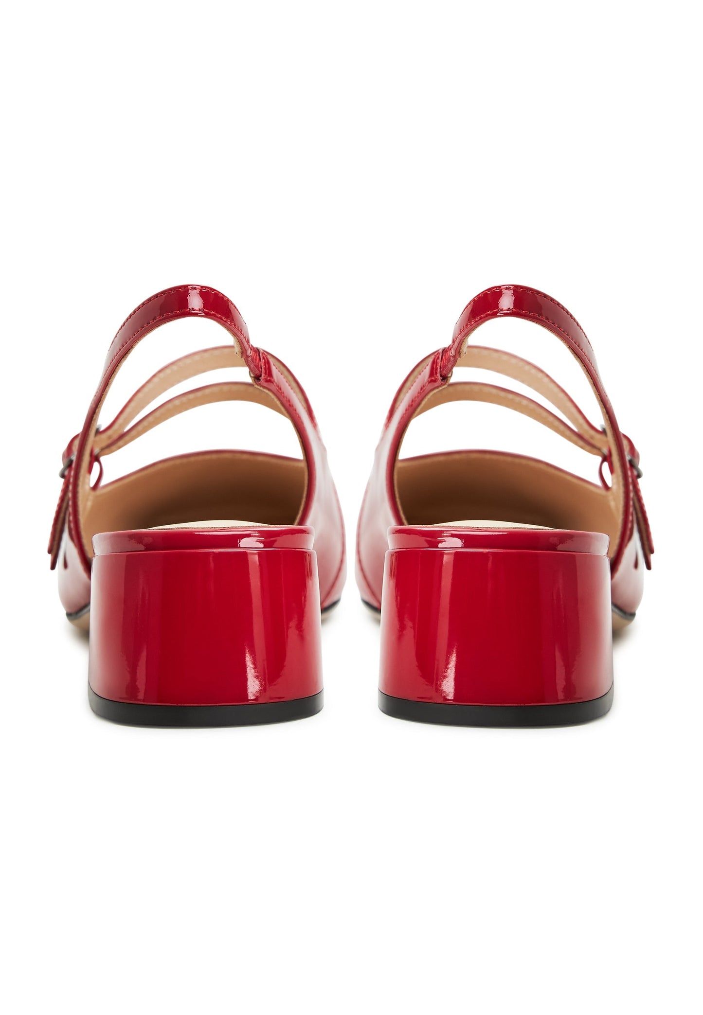 Slingback Block Heels Pumps Marisol - Red