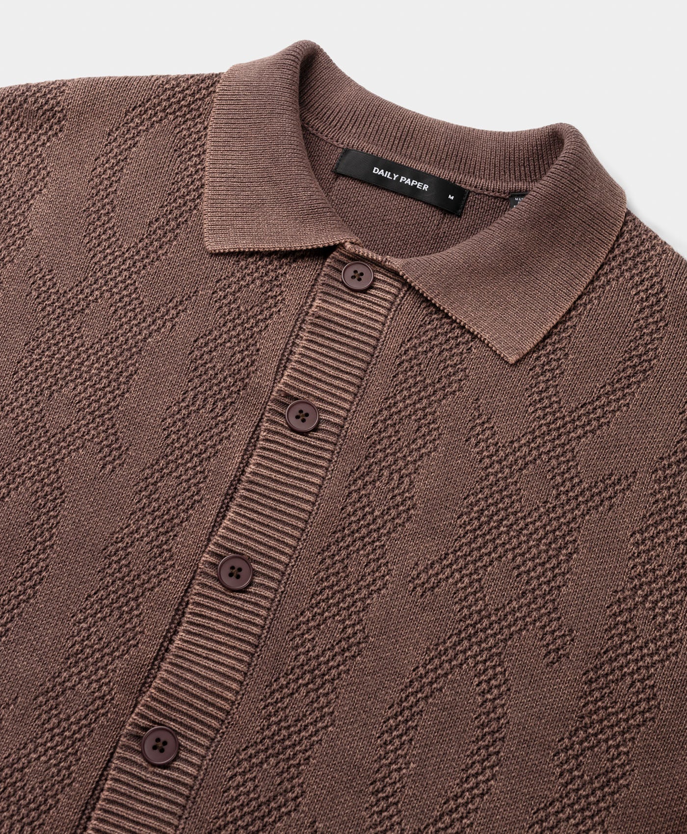 Bordeaux Red Shield Cable Cardigan