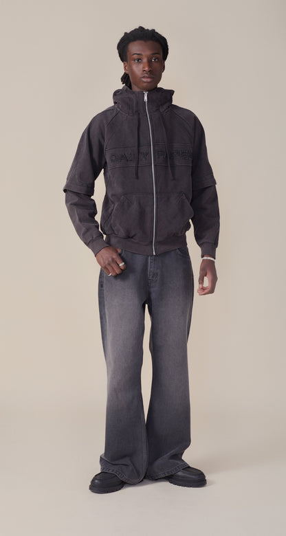 Black Garment Wash Jacket