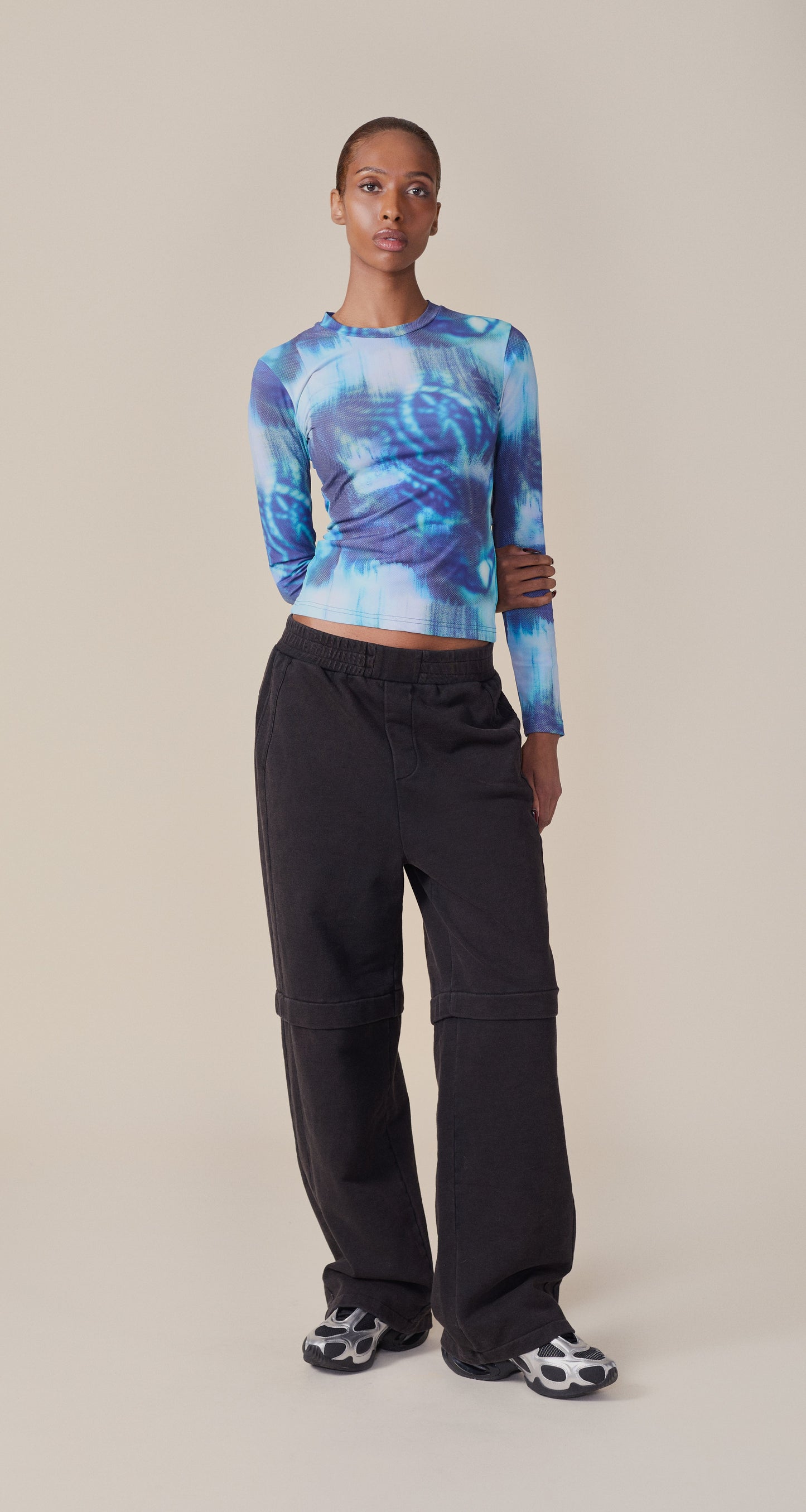 Blue Fitted Braid Longsleeve