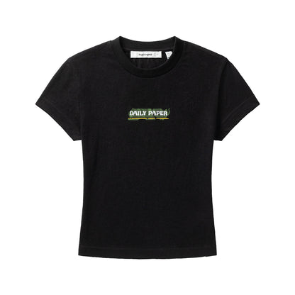 Black Sticker Cap Sleeve T-Shirt