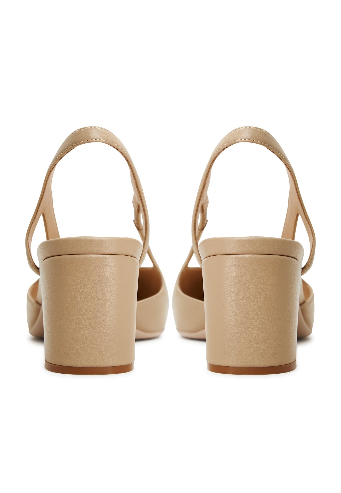 Slingback Block Heels Pumps Jasmine - Beige