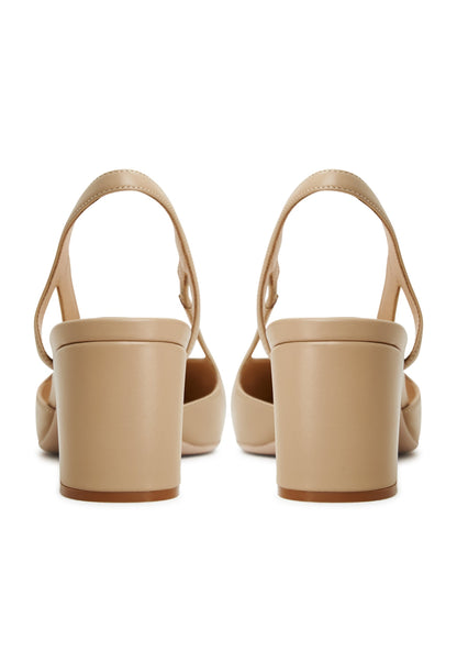 Slingback Block Heels Pumps Jasmine - Beige