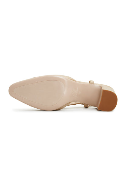 Slingback Block Heels Pumps Jasmine - Beige