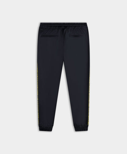 Navy Yellow Tape Logo Track Pants