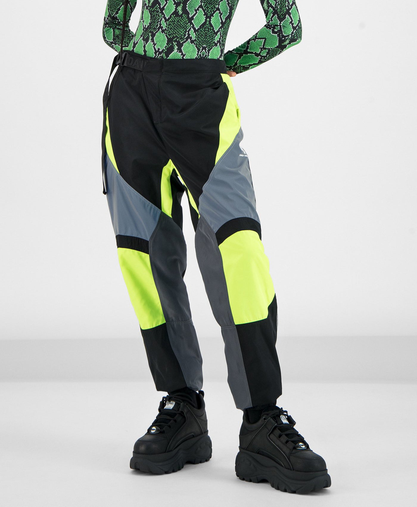 Yellow Grey Girt Pants