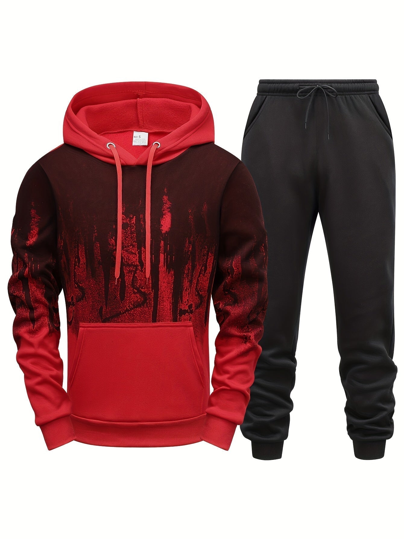 Gradient Heren 2-Delige Outfit: Hoodie &amp; Trekkoord Sportbroek