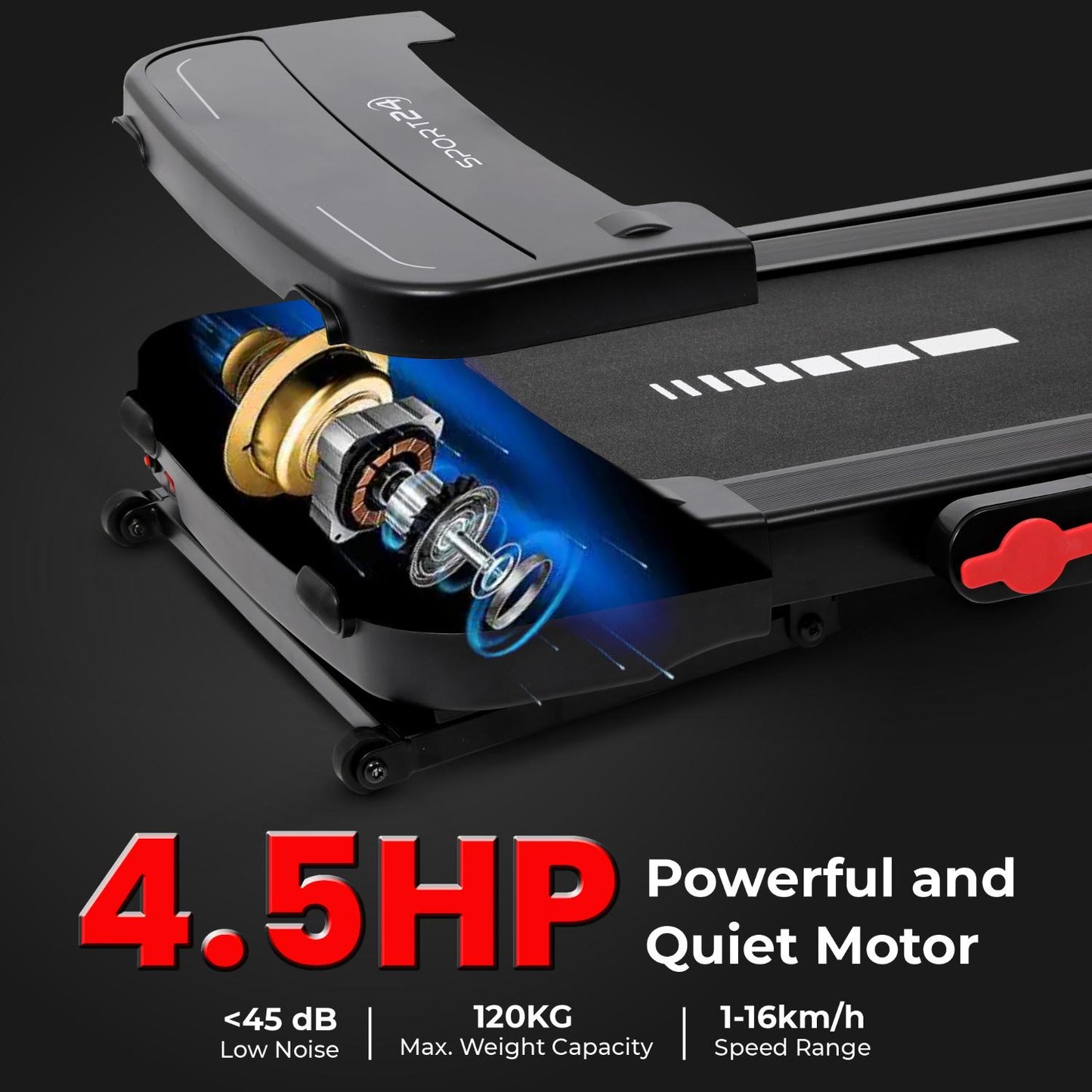 Folding Treadmill | Auto-Incline, Bluetooth, 4.5HP, Warranty