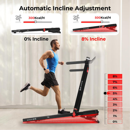 Folding Treadmill | Auto-Incline, Bluetooth, 4.5HP, Warranty