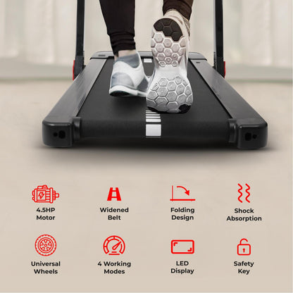 Folding Treadmill | Auto-Incline, Bluetooth, 4.5HP, Warranty