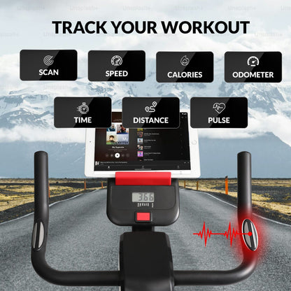 Sport24 Exercise Bike | Upright Spin, LCD, App, 8kg Flywheel